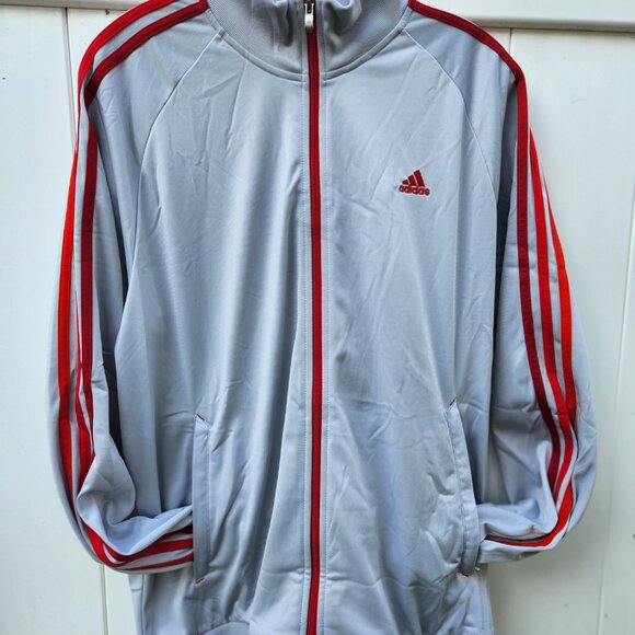 Adidas Track Jacket- GRAY RED - Picture 1 of 4